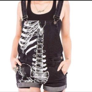 NEW NWT Iron Fist Skeleton Shortalls Overalls Shorts One Piece Wishbone